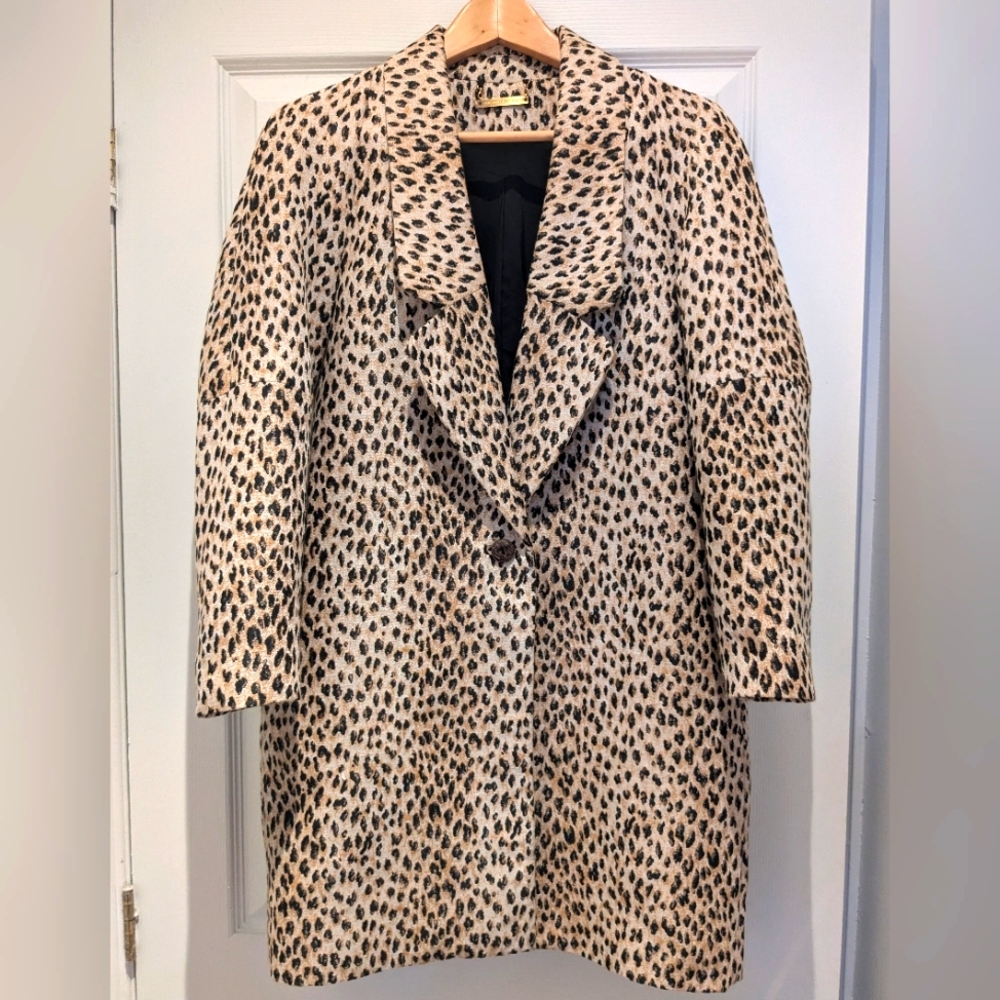 Diane Von Furstenberg Leopard Print Coat Size 0